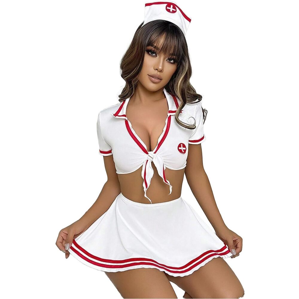 9797 Nurse Costume Lingerie, White Medium